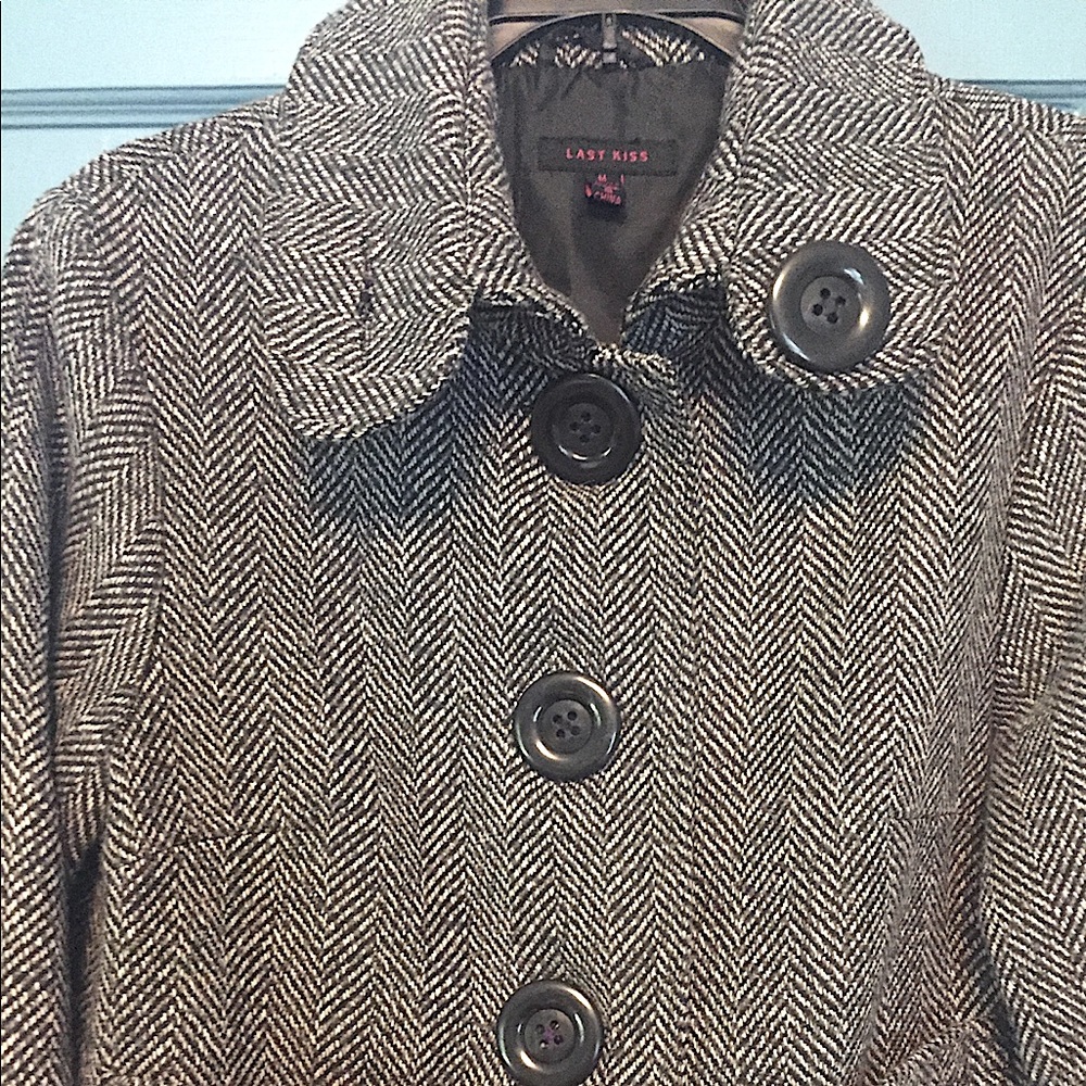 Last Kiss EUC Retro Style Herringbone Jacket